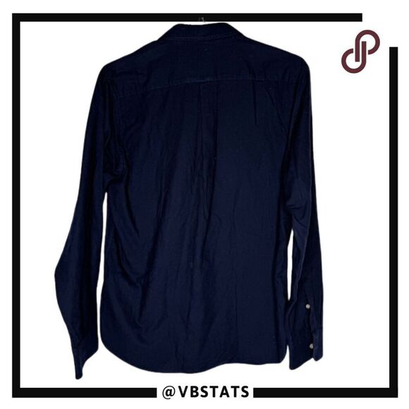 Club Monaco Men's Relaxed Fit Button Down Shirt Midnight Navy Size Medium - Picture 2 of 5